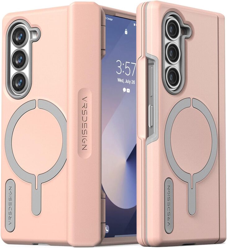 VRS Design Terra Guard Halo (MagSafe compatible) for Samsung Galaxy Z Fold 6 case cover  - Pink Sand